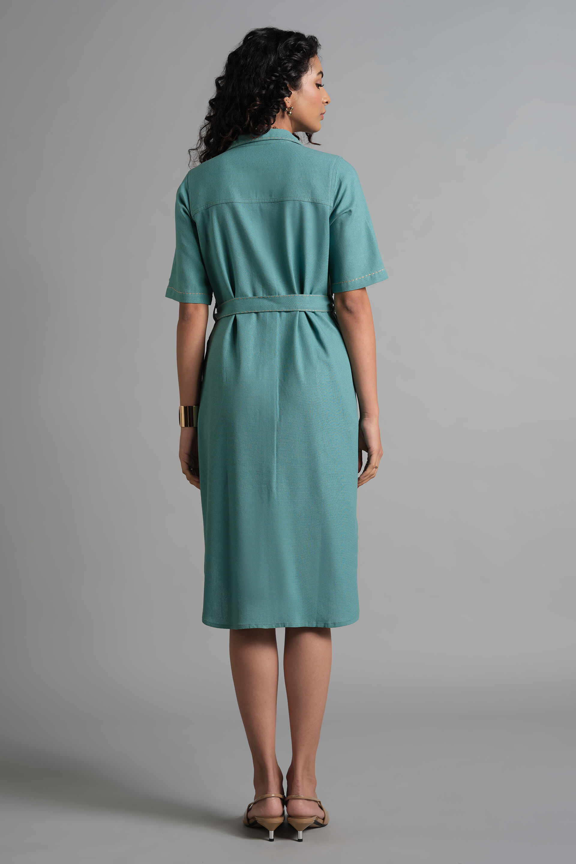 Ocean Wave Dress, Aqua, image 5